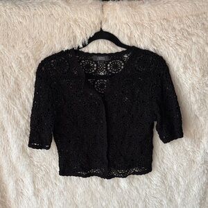 Dressbarn Black Crochet cardigan